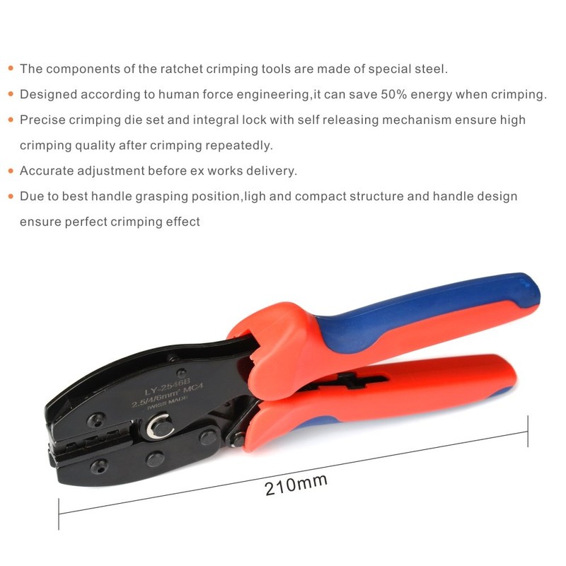 Iwiss® de LY 2546 B MC4 Solar Crimper PV Cable