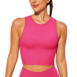 Baydi Women's Sports Bra Without Underwire, Bustier, Removable, Padded Crop Tops, High Closed Tank Top, Yoga, Fitness Soft Bra