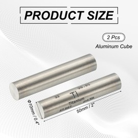 PATIKIL 2Pcs Titanium Stick, 0.4x2 Ti Density Stick High Density Element Rod Unique Metal Round Periodic Table of Elements Collections Lab Experiment Teacher Scientific Classes