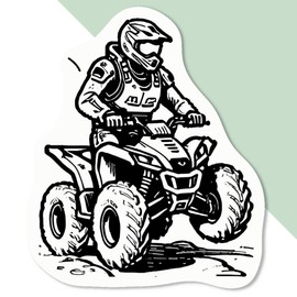 4 x Small 50mm 'Amphibious ATV 4 Wheeler' Permanent Sticker Decals for Cars/Windows/Bins/Walls etc (DW00110692)