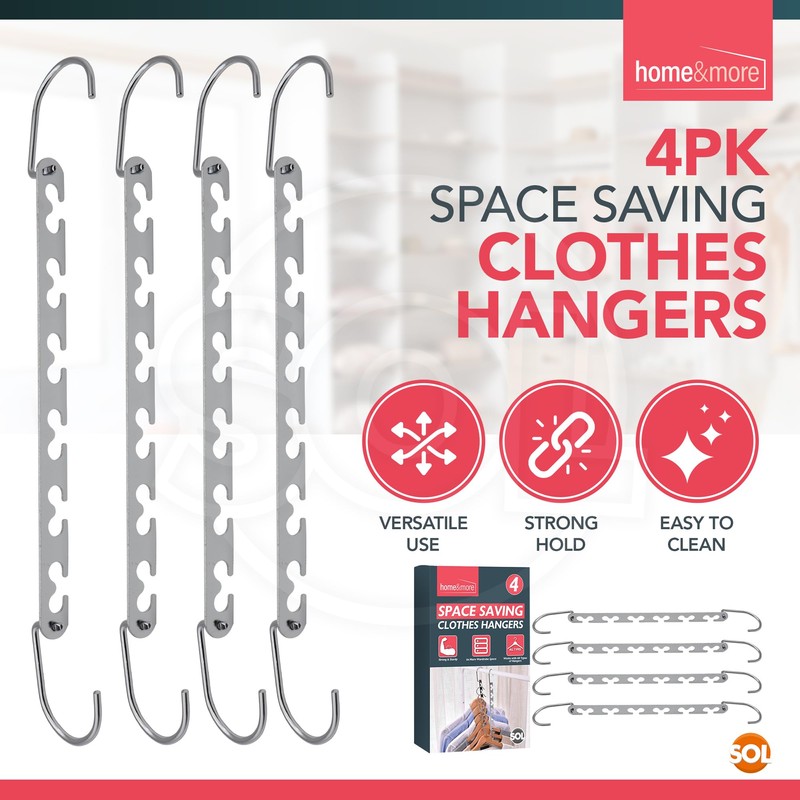 SOL 4pk Space Saving Hangers for Clothes, Create Up to