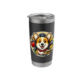 Back To School Pembroke Welsh Corgi Dog Kids Boys Girls Stainless Steel Insulated Tumbler