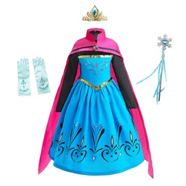 Lito Angels Princess Coronation Costume Dress Up with Cape and Accessories for Kids Girls, Birthday Fancy Party Outfit, Age 8-9 Years (Tag Number 150)