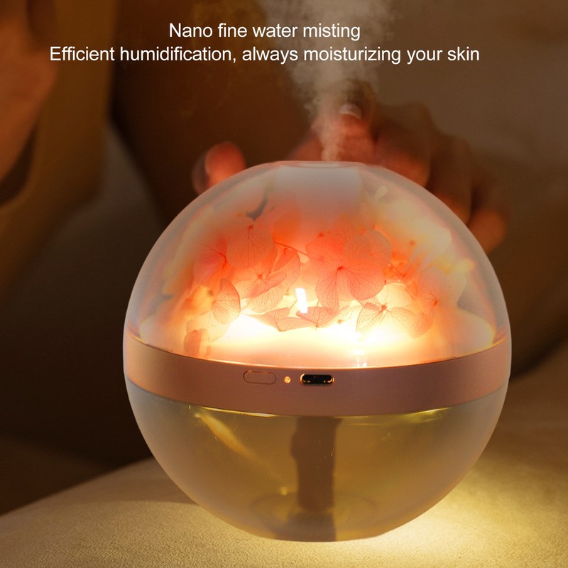 Essential Oil Diffuser Mini LED 270ml Pink Eternal Flower Aroma