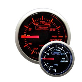 Prosport Gauges Boost Gauge- Electrical Amber/white Premium Series with Peak Recall and Warning 52mm (2 1/16")