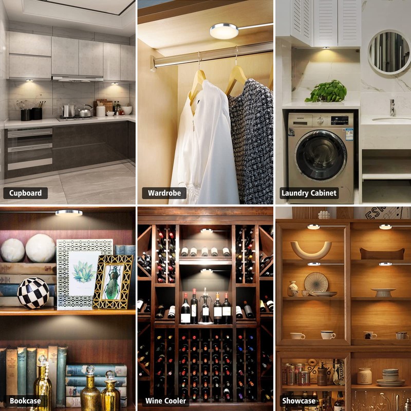 LABOREDUCER Under Cabinet Light Kitchen Kit,Dimmable Display Cabinet Lighting Cupboard
