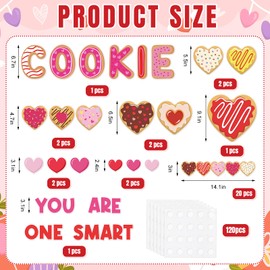 JarThenaAMCS Valentine's Day Bulletin Board Decorations Valentines Smart Cookie Classroom Decorations Heart Paper Cutouts for Home School Classroom Wall Decor