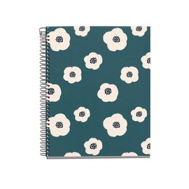 Miquelrius - A5 Notebook (148x210mm) 100 Ruled Pages 70gsm Hard Card Cover 4 Ribbon Spiral Bound 2 Holes Ruled Notebook Beautiful Stationery Green