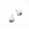 White Daisy Flower Ball Stud Earrings