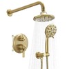 BWE Brushed Gold Shower System Modern Shower Faucet Set Including