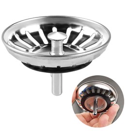 IUYPKQ Abflusssieb, Siebkörbchen Abflussstopfen, Edelstahl Waschbeckenstöpsel,Spüle Zubehör Waschbeckensieb Spülbecken Stöpsel,Abflusssieb Küchenspüle,Stöpsel für Spülbecken (Edelstahlfarbe)
