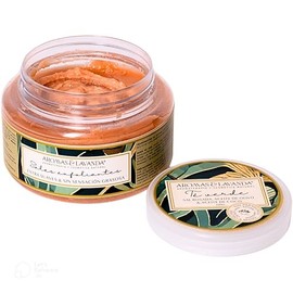 Exfoliante Corporal de Sal Rosada Natural con Aceite de coco y olivo. Vegano. Esencia Té Verde. Exfolia e Hidrata la Piel. 300g. AROMAS  LAVANDA      
