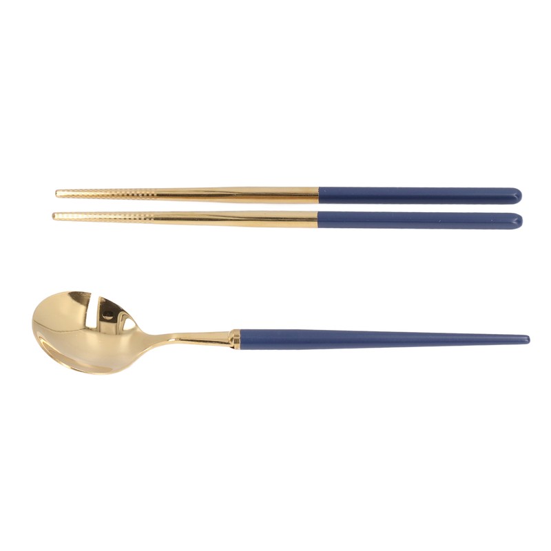 Stainless Steel Flatware Set Reusable Utensils Set Student Cutlery Storage