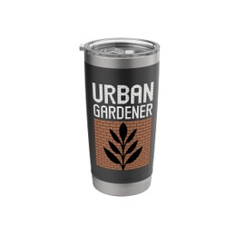 Urban Gardener, Plant and Gardening Lover, Fun Town Flowers Stainless Steel Insulated Tumbler
