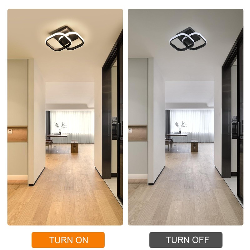 Osairous LED Ceiling Light Black, Modern Ceiling Light Square 2135