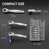 Mini Ratchet Screwdriver Bit Set with Reversible Handle, Magnetic Extension