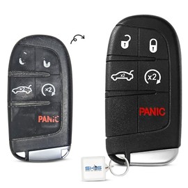 Key Shell Replacement Fits for Chrysler 200 2015-2017 300 Dodge Charger Challenger 2019-2023 Smart Proximity Keyless Entry Remote Control 68155687AB 68394191AA 68394195AA