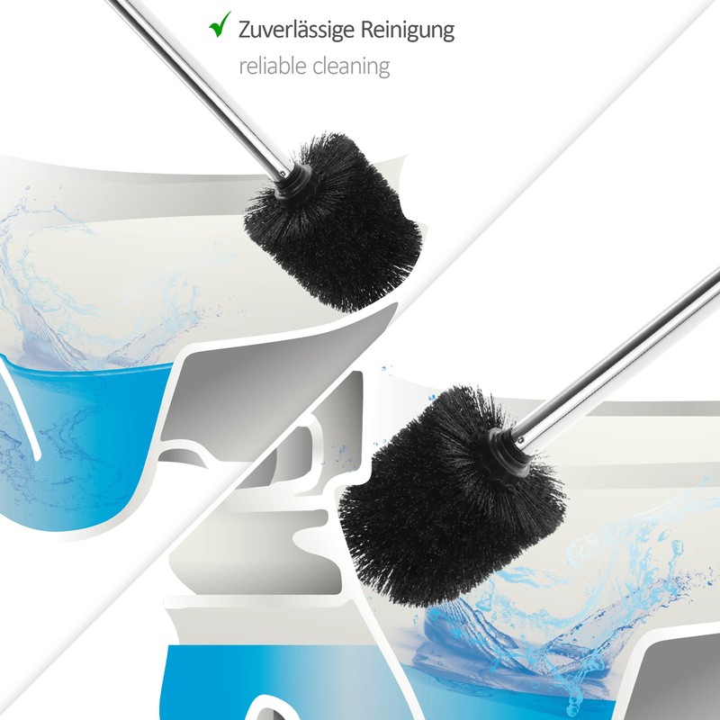 com-four® 5x toilet brush with replaceable brush head - noble