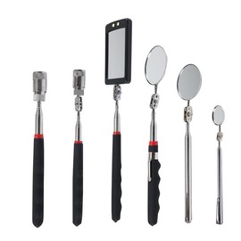 VortecSys Telescoping Magnetic Pickup Tool Set, 4Pcs Round and Square Inspection Mirror Telescoping with LED Lights, 2Pcs Magnet Stick Best Gadgets Gifts for Men