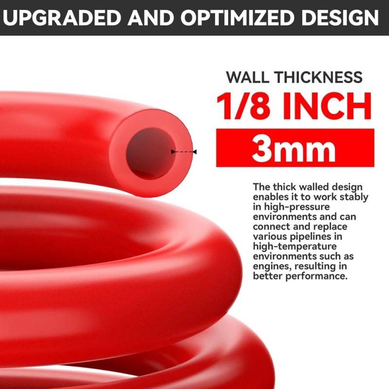 6PCS 5ft Silicone Vacuum Hose Automotive High Performance Car Vacuum
