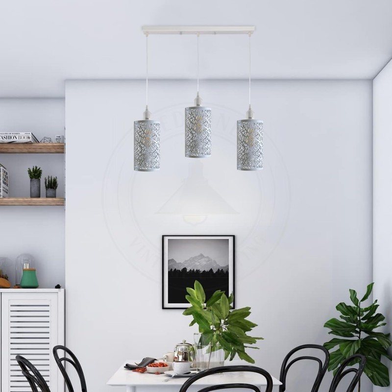 LEDSone Industrial Easy Fit Metal Cage Drum Lampshade Ceiling Pendant