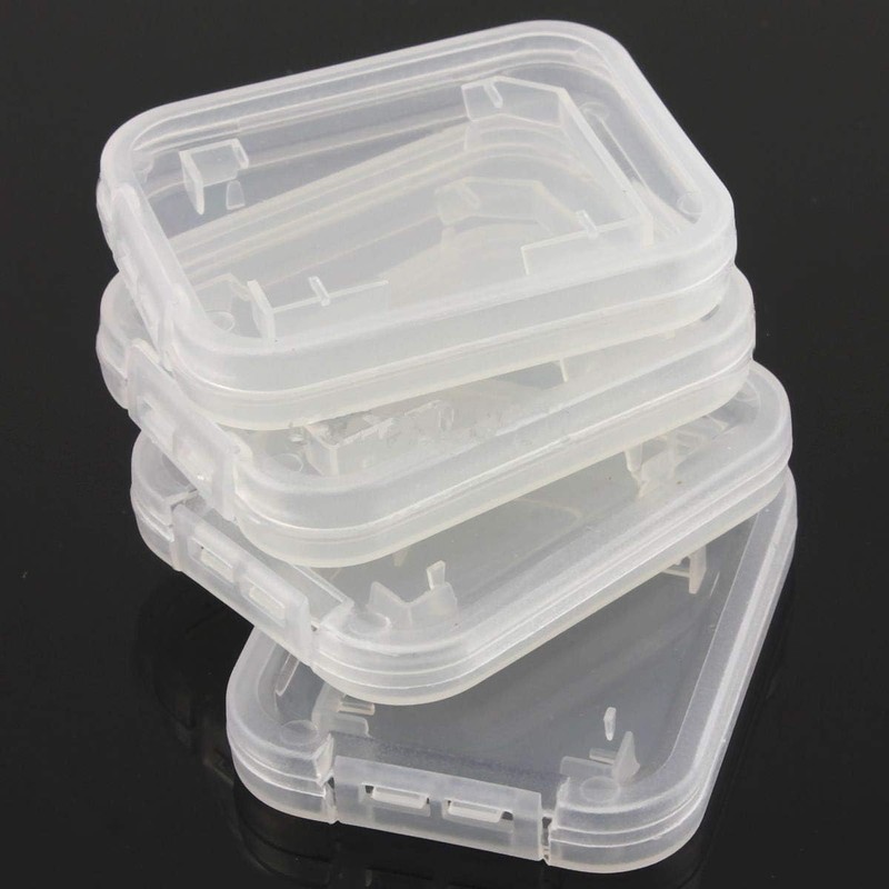 AIMALL 10PCS Transparent SD SDHC Memory Card Holder, Rigid Plastic
