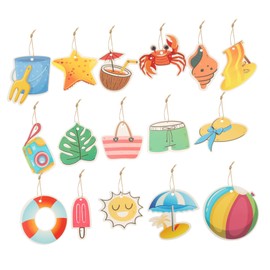 Garneck 16pcs Summer Tree Decorations - Tropical Hanging Ornaments for Beach Luau - Aloha Parties Spring Celebrations and Birthday Weddings for Twig Tree Decor and Festive