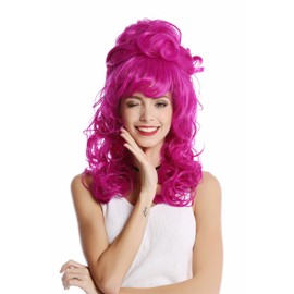 WIG ME UP - GF-W2418-TF2405 Quality Lady Wig Baroque 60s Beehive Retro Bun curly long light purple violet Pop Singer