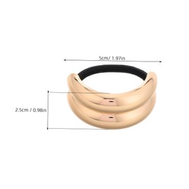 Outanaya Metal Geometric Hair Ties for Women 3-Piece Set Gold Elastic Hair Cuffs for Thick Ponytails Decorative Headwear Accessories