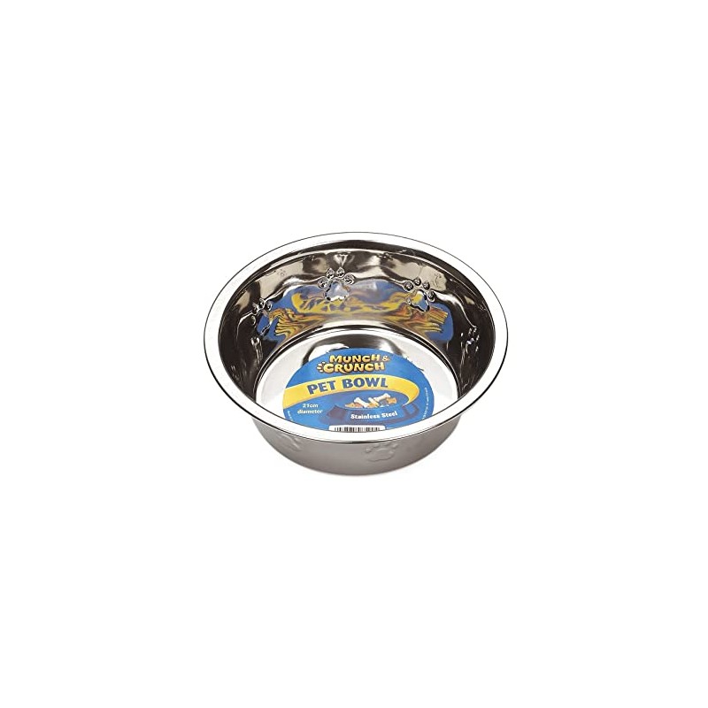 Munch & Crunch Large 19.5cm Stainless Steel Pet Bowl