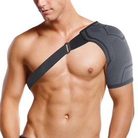 eYotto Schulterbandage für Männer und Frauen, linke und rechte Schulterstütze, Stabilisator, Kompressionsmanschette mit verstellbarem Riemen für Rotatorenmanschette, gefrorene Schulter