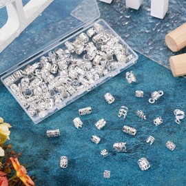 Sparkeads 170Pcs Silver Hair Jewelry for Braids,Loc Jewelry for Hair Dreadlock,Silvery Dread Cuff Coil,Silver Braid Decorations for Women Dreadlock Accessories Braids Extensions Parties Fashion Decor