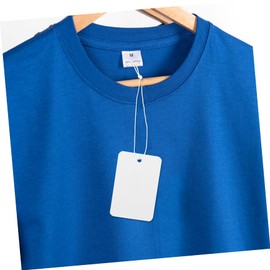 NUOBESTY 100pcs Elastic Cord with String Attached Blank Price Tags for Jewelry and Elegant Labels for Retail and Personal Use