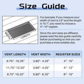 Zonon Air Ceiling Vent Covers 3 Way 10 x 6'' Sidewall Wall Ceiling Register Air Conditioner Vent Cover Solid Steel HVAC Cover for Home, Bathroom, Office, Toilet