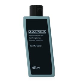 Kaaral Människan Black Toning Shampoo – Organic Dye Revitalizing Shampoo for Grey and White Hair with Black Carbon and Blackberry Vinegar – Instant Color Coverage for Men – 250ml