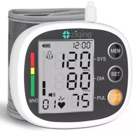 ziqing LCD Digital Wrist Blood Pressure Monitor BP Measure Heart Beat Rate Pulse Device