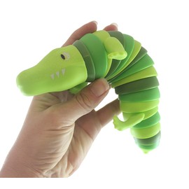 1 Alligator Wiggle - Gator Crocodile Reptile Large Articulated Jointed Moving Slug Toy - Unique
