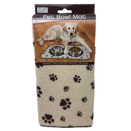 Kitchen Basics Microfiber Pet Bowl Feeding Mat, Anti-Skid and Absorbent, 10 Inch x 20 Inch