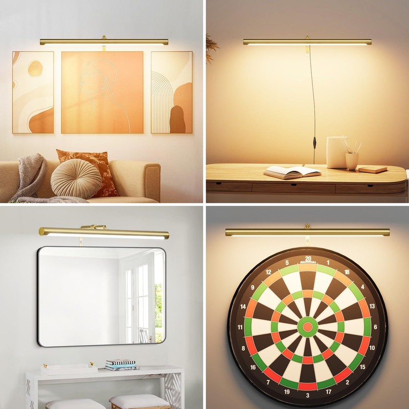 Coinmit 24" Plug in Picture Light 9W Gold Art Light