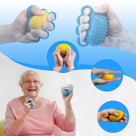 Homkuo Hand Trainer Finger Trainer Ball, Kneading Ball for Hands Therapy, Hedgehog Ball, Soft Massage Ball, Finger Stretcher for Osteoarthritis, Hand Finger Training, Anti Stress Balls for Relieves