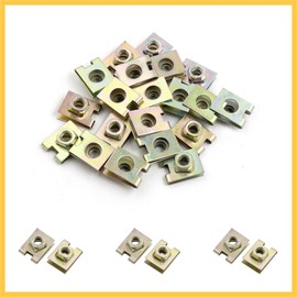 REPAIROCK 20 Pcs Metal Door Panel Spire Screw U-Type Rivet Clips for Automotive Auto Replacement Parts