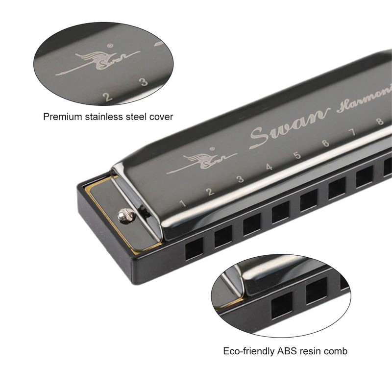 Swan SW1020-7 10 Holes 20 Tones Blues Diatonic Harmonica Key