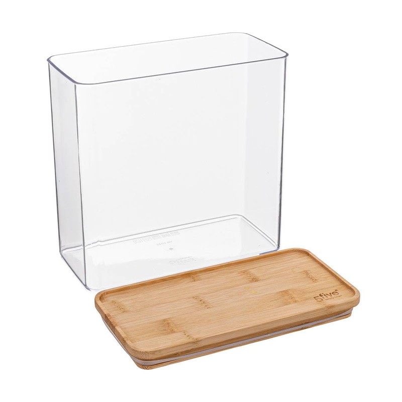 Storage container rectangular bamboo lid "eske" 3 l 5 five
