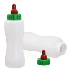 Abustle Pig Lamb & Goat Feeding Bottle, 500ml, 2 Pack, Reusable, BPA Free, Plastic & Rubber, Medium Flow, Animal Care, All Ages