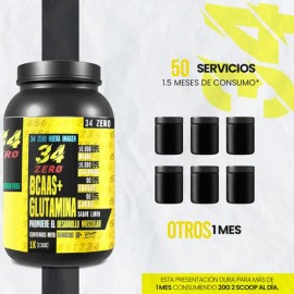 Aminoácidos Bcaas + Glutamina 34 Zero 1kg Varios Sabores