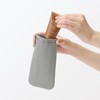 MUJI 無印良品 Wrinkle Nylon One-Handed Opening Flat Pouch - Gray