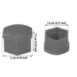 POPSTORE Set of 20 Car Wheel Nut Caps, 19mm Universal Lug Nut Covers Bolt Caps, Auto Wheel Hub Screw Protector with Remover Tool for Most Cars, Gray