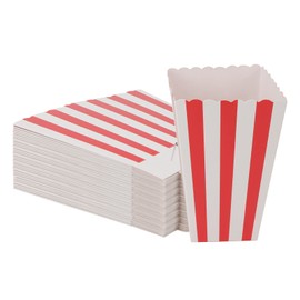 JAPCHET 96 PCS Popcorn Boxes, Striped Paper Popcorn Favor Boxes, Popcorn Carton Containers for Movie Night, Birthday, Party