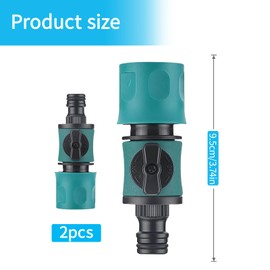 2 x Regulating Valve 1/2 Inch for Garden Hose, Robust Plastic Hose Valve with Quick Coupling, Ideal for Watering in Garden, Agriculture and Industry, Hose Connector Extender