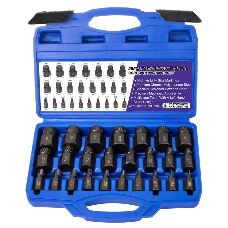 LLNDEI Screw Extractor Set Hex Head Multi-Spline Easy Out Bolt